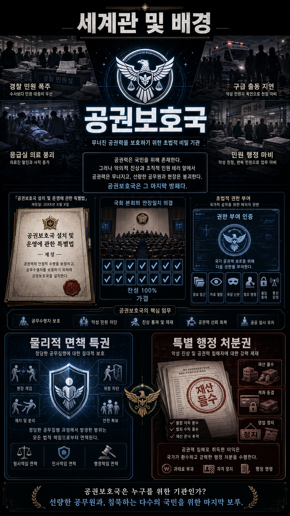 공권보호국 세계관 및 배경 설정 이미지